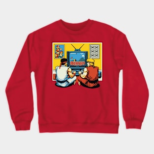 Retro Couch Co-Op Fighting Video Game Classic Crewneck Sweatshirt